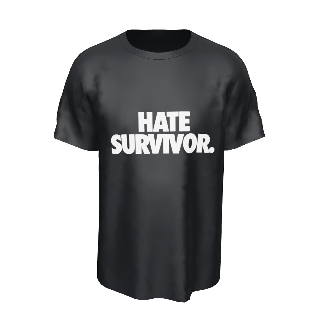 HATE SURVIVOR Black T-Shirt interactive 3D view